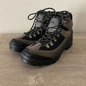Ozark Trail Mens Pedro Gray Black Leather Lace Up Ankle Outdoor Hiking Boots 9